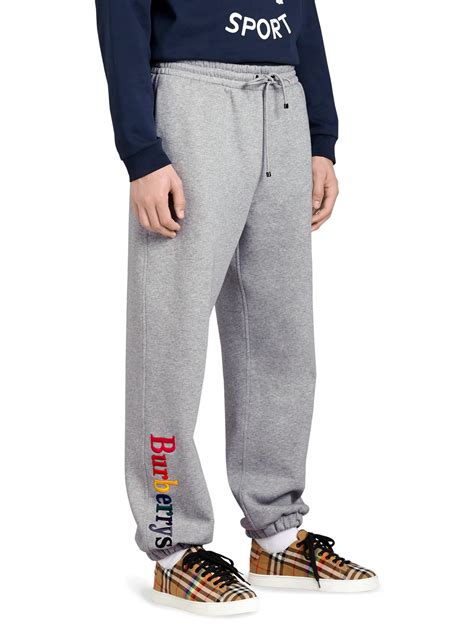 burberry rainbow joggers grey|burberry men's pants.